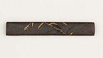 Knife Handle (Kozuka), Iron, gold, copper-gold alloy (shakudō), copper, Japanese