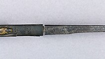Knife Handle (Kozuka) with Blade, Copper-silver alloy (shibuichi), gold, steel, silver, Japanese