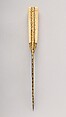 Knife (Kard), Steel, ivory (walrus), gold, Persian, Qajar
