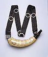 Shoulder Belt for a Powder Horn, Glass, leather, European or Native American