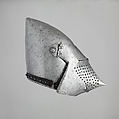 Visored Bascinet, Steel, leather, Western European