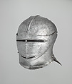 Close Helmet, Hans Maystetter (Austrian, Innsbruck, documented 1508–33), Steel, leather, Austrian, Innsbruck