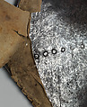 Painted Gorget, Steel, textile (silk), polychromy, gold, copper alloy, Western Europe, probably British or Dutch