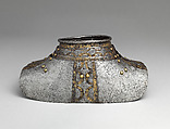 Gorget possibly from an Armor of Philip II, King of Spain, Steel, gold, leather, copper alloy, German