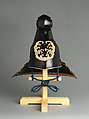 Helmet (<i>Kawari-Kabuto</i>) in the Shape of a Wave, Helmet crest and restorations by Hiromichi Miura (Japanese, b. 1938), Iron, textile, lacquer, copper, gold, leather, silk, wood, Japanese