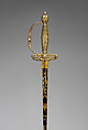 Smallsword, Steel, gold, silver, textile, paste jewels, French