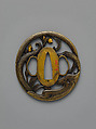 Sword Guard (Tsuba), Copper-silver alloy shibuichi), gold, copper, Japanese