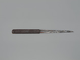 Knife Handle (<i>Kozuka</i>) with Blade Depicting Maples, Arabesques, and Patterns (紅葉唐草文様図小柄), Iron, gold, steel, Japanese