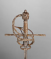 Rapier, Steel, iron, silver, gold, copper alloy, wood, probably Italian