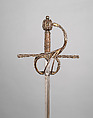 Rapier, Steel, iron, silver, gold, copper alloy, wood, probably Italian