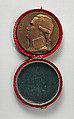 Lamarck Medal with Case, François-Léon Sicard (French, 1862–1934), Bronze, leather, textile, French