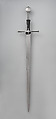 Hand-and-a-Half Sword, Steel, leather, wood, copper alloy, European or possibly British