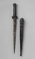 Ballock Knife with Sheath, Steel, wood, gold, British
