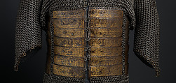 Shirt of Mail and Plate of Al-Ashraf Sayf ad-Din Qaitbay (ca. 1416/18–1496), 18th Burji Mamluk Sultan of Egypt, Steel, iron, copper alloy, gold, probably Egyptian