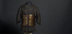 Shirt of Mail and Plate of Al-Ashraf Sayf ad-Din Qaitbay (ca. 1416/18–1496), 18th Burji Mamluk Sultan of Egypt, Steel, iron, copper alloy, gold, probably Egyptian