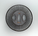 Sword Guard (<i>Tsuba</i>), Inscribed by Shōami Denbei (Japanese, active late 17th–early 18th century), Iron, copper, Japanese
