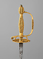 Smallsword with Scabbard, Gold, steel, copper alloy, wood, vellum, felt, glass, hilt and scabbard, probably Spanish; blade, German, Solingen