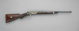 Winchester Model 1894 Takedown Rifle (serial no. 311946) with Box of Sights, Winchester Repeating Arms Company (American, New Haven, Connecticut, founded 1866), Steel, gold, platinum, silver, wood (walnut), leather, textile, American, New Haven, Connecticut