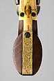 Gold-inlaid Colt Model 1849 Pocket Revolver (serial no. 63306), Samuel Colt (American, Hartford, Connecticut 1814–1862), Steel, copper alloy, gold, wood (walnut), American, Hartford, Connecticut