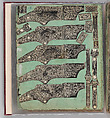 Workbook Recording the Engraved Firearms Ornament of Louis D. Nimschke (1832–1904), Louis Daniel Nimschke (American, born Ebersdorf, Reuss Schleiz, Germany July 14, 1832–April 9, 1904 Brooklyn, New York), Ink on paper, leather binding, American, New York