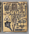 Workbook Recording the Engraved Firearms Ornament of Louis D. Nimschke (1832–1904), Louis Daniel Nimschke (American, born Ebersdorf, Reuss Schleiz, Germany July 14, 1832–April 9, 1904 Brooklyn, New York), Ink on paper, leather binding, American, New York