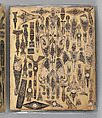 Workbook Recording the Engraved Firearms Ornament of Louis D. Nimschke (1832–1904), Louis Daniel Nimschke (American, born Ebersdorf, Reuss Schleiz, Germany July 14, 1832–April 9, 1904 Brooklyn, New York), Ink on paper, leather binding, American, New York