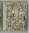 Workbook Recording the Engraved Firearms Ornament of Louis D. Nimschke (1832–1904), Louis Daniel Nimschke (American, born Ebersdorf, Reuss Schleiz, Germany July 14, 1832–April 9, 1904 Brooklyn, New York), Ink on paper, leather binding, American, New York