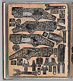Workbook Recording the Engraved Firearms Ornament of Louis D. Nimschke (1832–1904), Louis Daniel Nimschke (American, born Ebersdorf, Reuss Schleiz, Germany July 14, 1832–April 9, 1904 Brooklyn, New York), Ink on paper, leather binding, American, New York