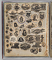Workbook Recording the Engraved Firearms Ornament of Louis D. Nimschke (1832–1904), Louis Daniel Nimschke (American, born Ebersdorf, Reuss Schleiz, Germany July 14, 1832–April 9, 1904 Brooklyn, New York), Ink on paper, leather binding, American, New York