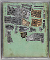 Workbook Recording the Engraved Firearms Ornament of Louis D. Nimschke (1832–1904), Louis Daniel Nimschke (American, born Ebersdorf, Reuss Schleiz, Germany July 14, 1832–April 9, 1904 Brooklyn, New York), Ink on paper, leather binding, American, New York