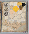 Workbook Recording the Engraved Firearms Ornament of Louis D. Nimschke (1832–1904), Louis Daniel Nimschke (American, born Ebersdorf, Reuss Schleiz, Germany July 14, 1832–April 9, 1904 Brooklyn, New York), Ink on paper, leather binding, American, New York