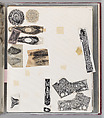 Workbook Recording the Engraved Firearms Ornament of Louis D. Nimschke (1832–1904), Louis Daniel Nimschke (American, born Ebersdorf, Reuss Schleiz, Germany July 14, 1832–April 9, 1904 Brooklyn, New York), Ink on paper, leather binding, American, New York
