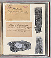 Workbook Recording the Engraved Firearms Ornament of Louis D. Nimschke (1832–1904), Louis Daniel Nimschke (American, born Ebersdorf, Reuss Schleiz, Germany July 14, 1832–April 9, 1904 Brooklyn, New York), Ink on paper, leather binding, American, New York