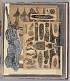 Workbook Recording the Engraved Firearms Ornament of Louis D. Nimschke (1832–1904), Louis Daniel Nimschke (American, born Ebersdorf, Reuss Schleiz, Germany July 14, 1832–April 9, 1904 Brooklyn, New York), Ink on paper, leather binding, American, New York