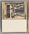 Workbook Recording the Engraved Firearms Ornament of Louis D. Nimschke (1832–1904), Louis Daniel Nimschke (American, born Ebersdorf, Reuss Schleiz, Germany July 14, 1832–April 9, 1904 Brooklyn, New York), Ink on paper, leather binding, American, New York