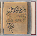 Workbook Recording the Engraved Firearms Ornament of Louis D. Nimschke (1832–1904), Louis Daniel Nimschke (American, born Ebersdorf, Reuss Schleiz, Germany July 14, 1832–April 9, 1904 Brooklyn, New York), Ink on paper, leather binding, American, New York