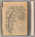 Workbook Recording the Engraved Firearms Ornament of Louis D. Nimschke (1832–1904), Louis Daniel Nimschke (American, born Ebersdorf, Reuss Schleiz, Germany July 14, 1832–April 9, 1904 Brooklyn, New York), Ink on paper, leather binding, American, New York