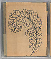Workbook Recording the Engraved Firearms Ornament of Louis D. Nimschke (1832–1904), Louis Daniel Nimschke (American, born Ebersdorf, Reuss Schleiz, Germany July 14, 1832–April 9, 1904 Brooklyn, New York), Ink on paper, leather binding, American, New York