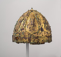 Helmet (<i>Spangenhelm</i>), Iron, copper alloy, gold, Byzantine