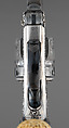 Smith & Wesson .44 Double-Action Frontier Model Revolver decorated by Tiffany & Co. (serial no. 8401), with Case and Cleaning Rod, Smith & Wesson (American, established 1852), Steel, silver, ivory, textile (chamois), wood (California laurel), American, Springfield, Massachusetts and New York