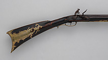 Flintlock Longrifle, Henry Young (American, Easton, Pennsylvania, ca. 1775–ca. 1833 Wilkes-Barre, Pennsylvania), Wood (maple), steel, iron, brass, silver, American, Pennsylvania, Easton Township, Northampton County