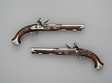 Pair of Flintlock Pistols Made for Grand Duke Constantine Pavlovich of Russia (1779–1831), Tula Arms Factory (Russian, Tula, 1712–Present), Steel, silver, gold, wood, Russian, Tula