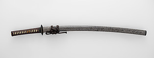 鮫皮研出鞘大小拵 Blades and Mountings for a Pair of Swords (<i>Daishō</i>), Sword (katana) blade inscribed by Muramasa (Japanese, active 16th century), Steel, wood, lacquer, ray skin (<i>same</i>), thread, copper-gold alloy (<i>shakudō</i>), gold, Japanese