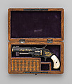 Smith & Wesson Model 1 ½ Second Issue Revolver (serial no. 30451) with Case, Smith &amp; Wesson (American, established 1852), Steel, silver, gold, mother of pearl, brass, wood, velvet, American