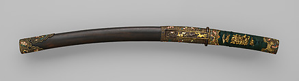 Blade and Mounting for a Dagger (Tantō), Steel, wood, lacquer, copper-silver alloy (shibuichi), leather, string, gold, iron, Japanese