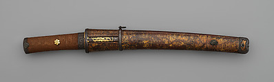 Blade and Mounting for a Dagger (Tantō), Steel, wood, lacquer,   rayskin (samé), thread, copper, copper-gold alloy (shakudō), horn, Japanese