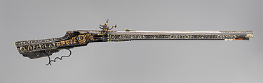 Wheellock Rifle, Caspar Spät (German, Munich, ca. 1611–1691), Steel, gold, wood (ebony), staghorn, bone, German, Munich and Augsburg