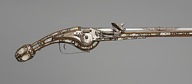 Wheellock Pistol, Steel, wood (maple), mother-of-pearl, brass, gold, French