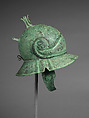 Helmet of Boeotian Type, and Belt, Bronze, lead, Roman