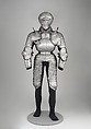 Three-Quarter Armor, Pauldrons and vambraces attributed to Kolman Helmschmid (German, Augsburg 1471–1532), Steel, leather, German, Augsburg